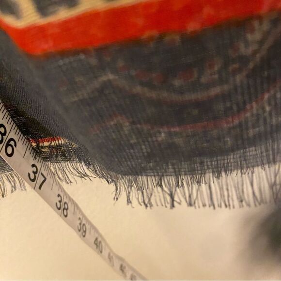 Black colorful metallic thread semi sheer lightweight scarf silky wrap pashmina - Picture 7 of 9